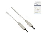 DINIC audio cable 3.5mm stereo jack plug to plug, white, DINIC box with Euro hole, length 0.50m